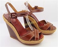 Christian Louboutin Brown Leather Wedges