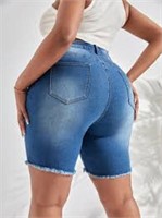 Sghenr Plus Size Womens Casual Denim Shorts Cut