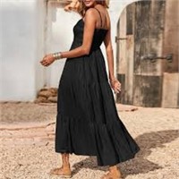 Yanekop Womens Summer Sleeveless Flowy Maxi Dress