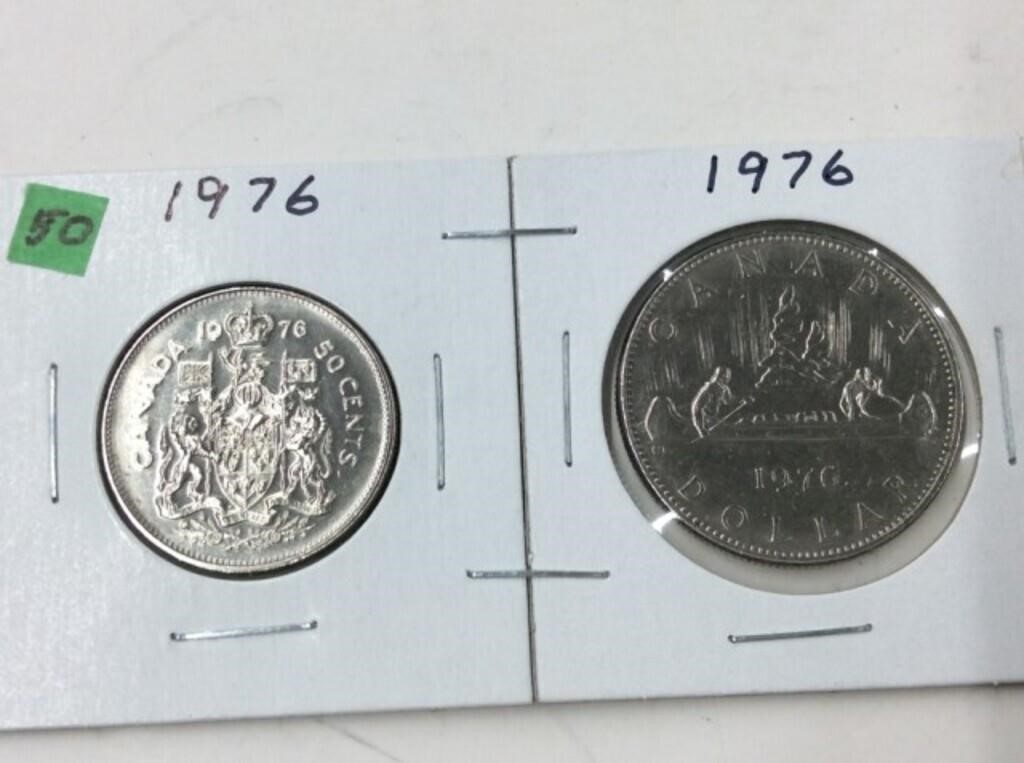 1976 Ms63 Nickel 50 Cents/ Dollar