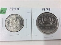 1979 Ms63 Nickel 50 Cents/ Dollar