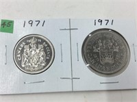1971 Ms63 Nickel 50 Cents/ Dollar