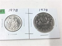 1978 Ms63 Nickel 50 Cents/ Dollar
