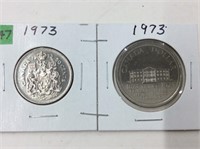 1973 Ms63 Nickel 50 Cents/ Dollar