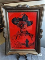 Etched John Wayne picture