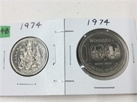 1974 Ms63 Nickel 50 Cents/ Dollar