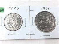 1975 Ms63 Nickel 50 Cents/ Dollar
