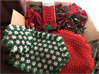 Collection of New Christmas Bows & Linens
