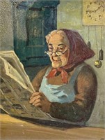 S. Older Woman Reading the Newspaper