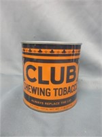 Club chewing tobacco tin .