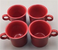 Fiesta Ware Mugs, lot of four Red Mugs