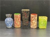 Hand Crafted Paper on Glass Vases