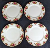 4 Royal Albert Old Country Roses Dinner Plates C