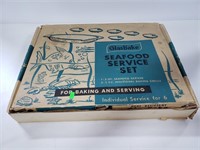 Vintage Glasbake seafood service set