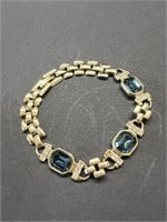 14k Sapphire & Diamond Gold Bracelet