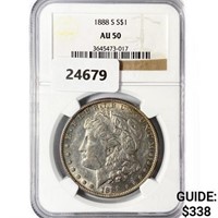 1888-S Morgan Silver Dollar NGC AU50