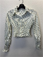 Vintage Fenton Femme Cropped Floral Blouse