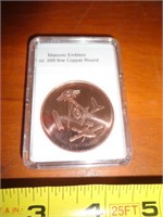 1 OZ COPPER ROUND - MASONIC