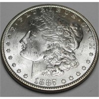 1887 P BU Morgan Silver Dollar