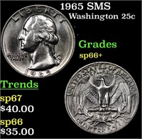 1965 SMS Washington Quarter 25c Grades sp66+