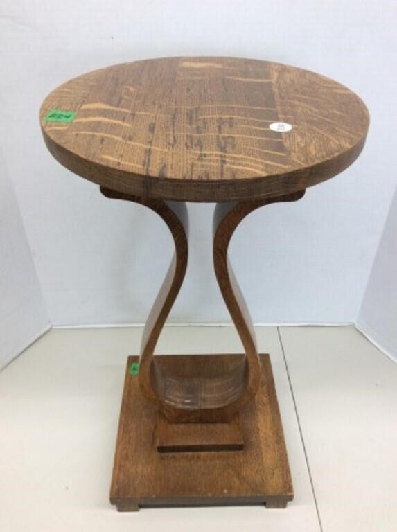 Vintage Quarter Cut Oak Table/plant Stand,