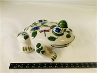 Large painted ceramic toad