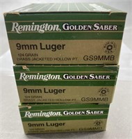75 rnds. Remington 9mm Golden Saber