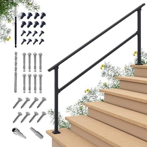 CHR Fence & Rail Hand Rails for Outdoor Steps, 6 S