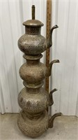 Ornate metal tea kettle fountain(?)