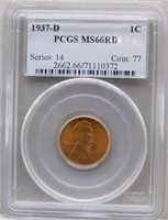 1937-D Lincoln Cent. MS66 Red PCGS.