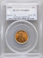 1937 Lincoln Cent. MS66 Red PCGS.