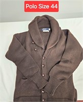 Polo by Ralph Lauren Cardigan 100% Virgin Wool 44