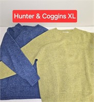 2 Hunter & Coggins Sweaters XL Pure New Wool XL