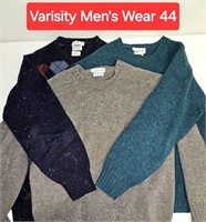 3 Varsity Men's Wear Sweaters Shetland Wool Sz 44