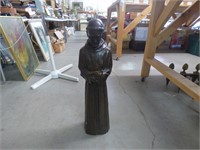Monk Bronze Looking Figurine