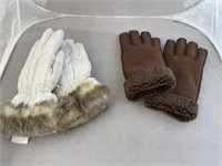 2 Pair Women's Winter Gloves sz L-XL