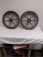 Two 16 inch hard rubber Wheels