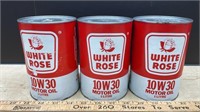 3 EMPTY 1L White Rose Cardboard Oil Cans