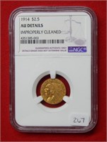 1914 Indian $2.50 Gold Coin NGC AU Details