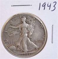 1943 Walking Liberty Silver Half Dollar