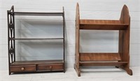 (2) Small Wooden Display Shelves