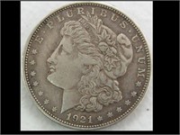 1921D MORGAN SILVER DOLLAR