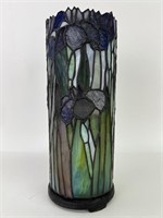 Vintage Stained Glass Pillar Candle Holder