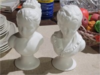 Boy & Girl Pair Of Sculpture Busts
