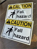 Caution Fall Hazard Large stickers