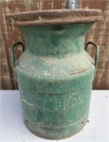 Vintage green metal canister