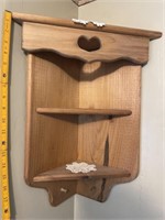 Wooden Corner Shelving.  About 21” tall.