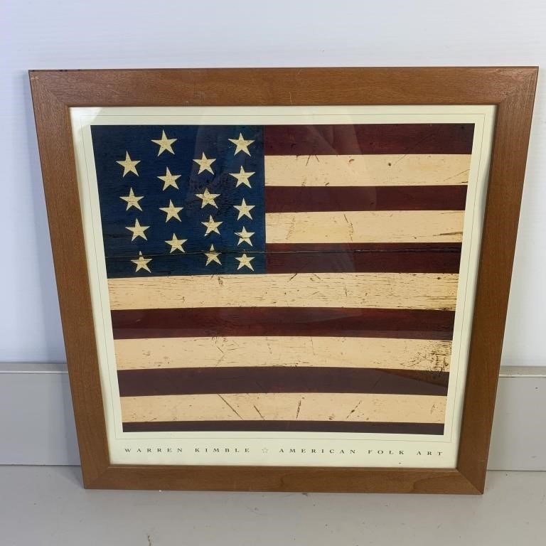 Warren Kimble American Folk Art Texas Flag Famed