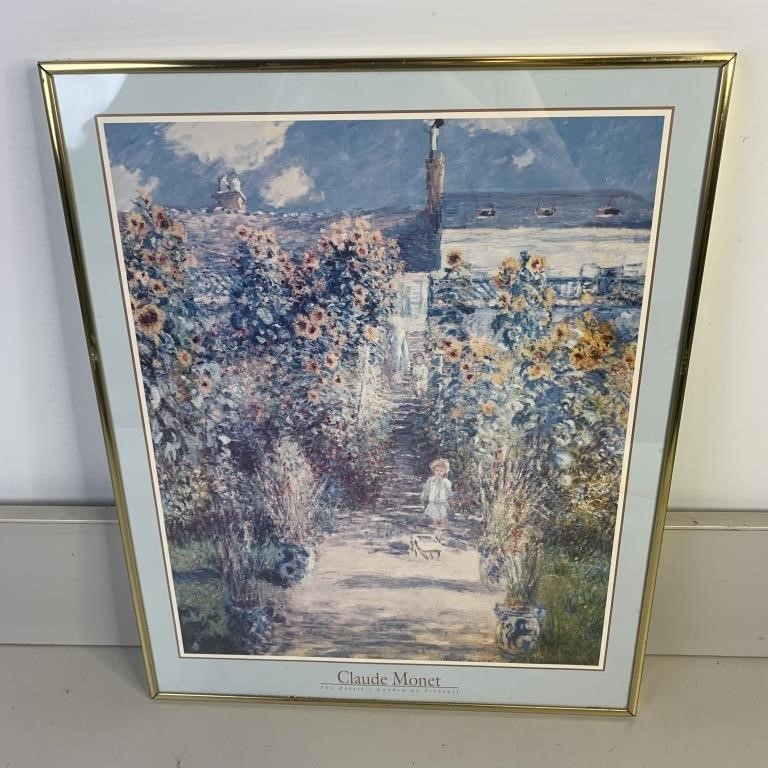 Vintage Claude Monet Framed Exhibition Poster T