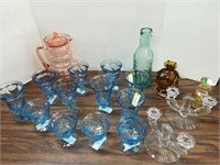 Colored Glassware including E&R Sweden Vase